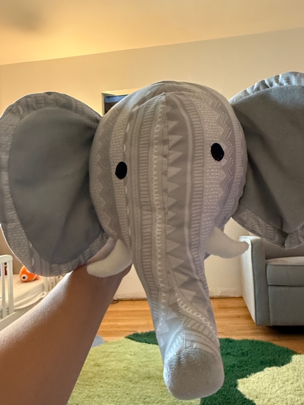 Little Love by NoJo – 3-D Elephant Stuffed nursery Wall Hanging Decor fabric